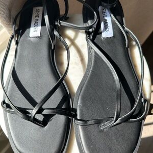 Steve Madden Sleek Black Lace-Up Sandals
